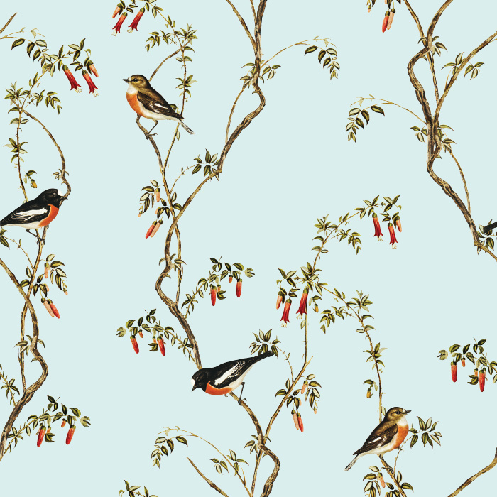 Create something beautiful and classical with our Robin and Vines Peel and Stick Wallpaper.