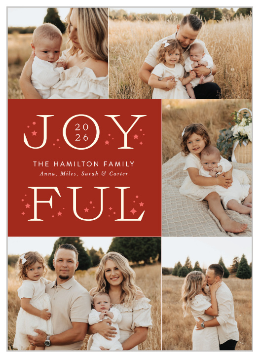 Warmly wish your family and friends a festive season with our Joyful Collage Holiday Cards.