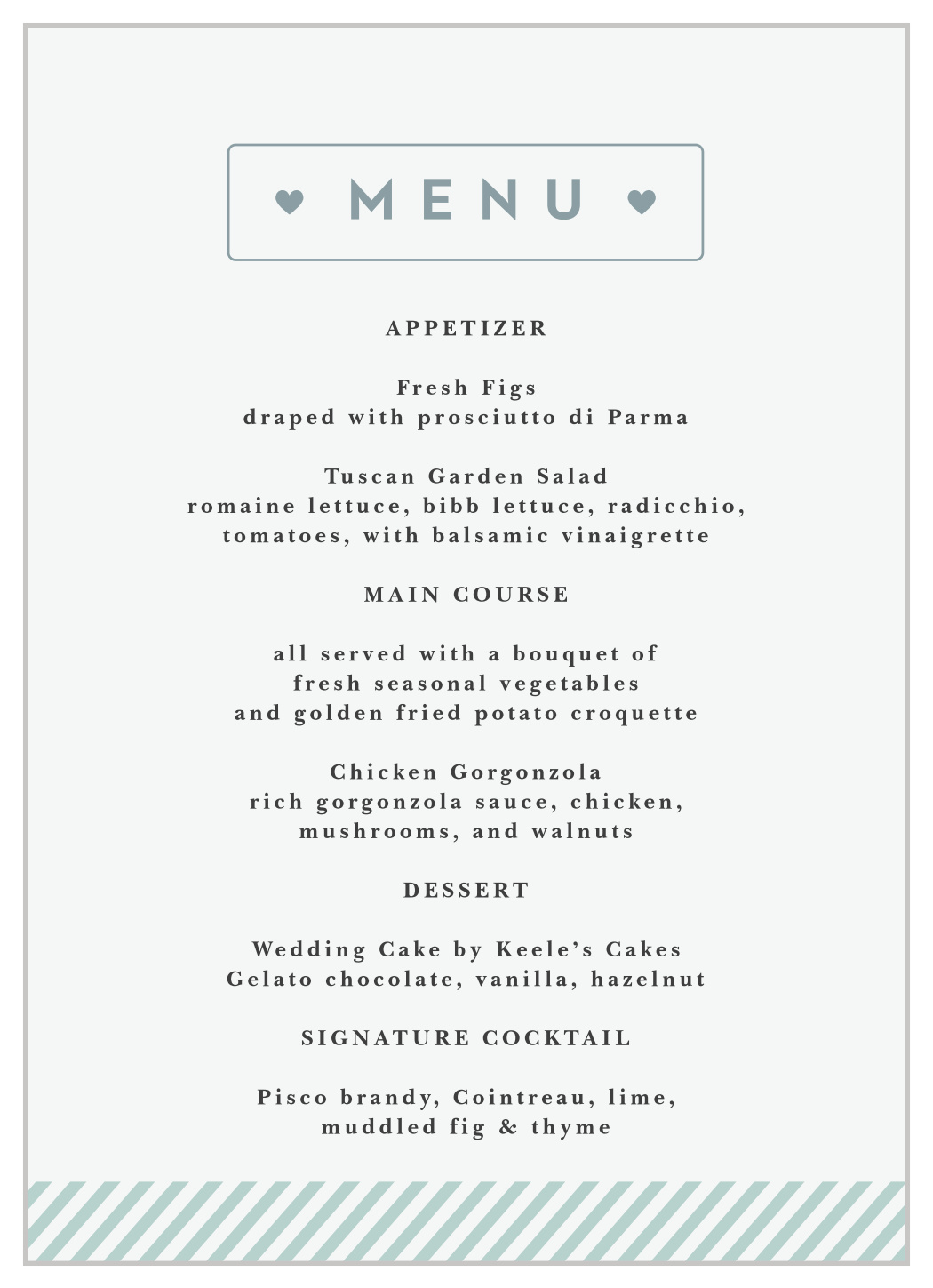 Boarding Pass Wedding Menus