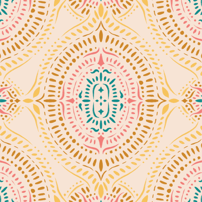 Bring a pop of color to a classic look anywhere in your home with our Boho Medallion Peel and Stick Wallpaper.