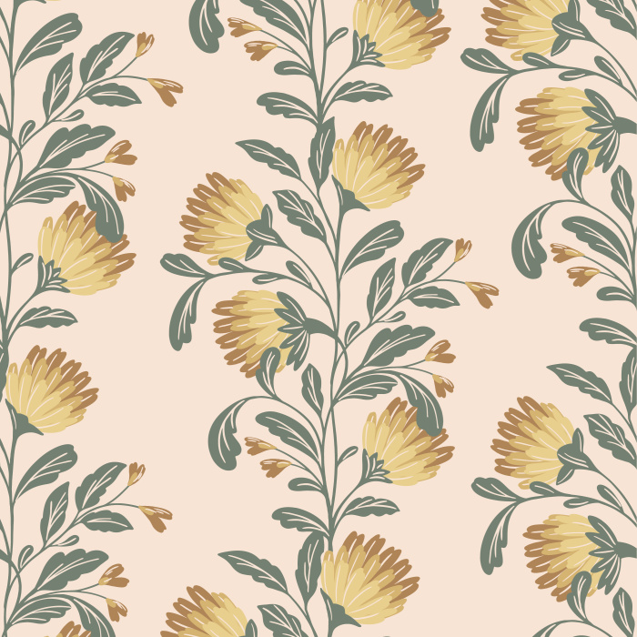 Our Growing Dahlias Peel and Stick Wallpaper is sure to bring a classic farmhouse vibe to any room in your home.