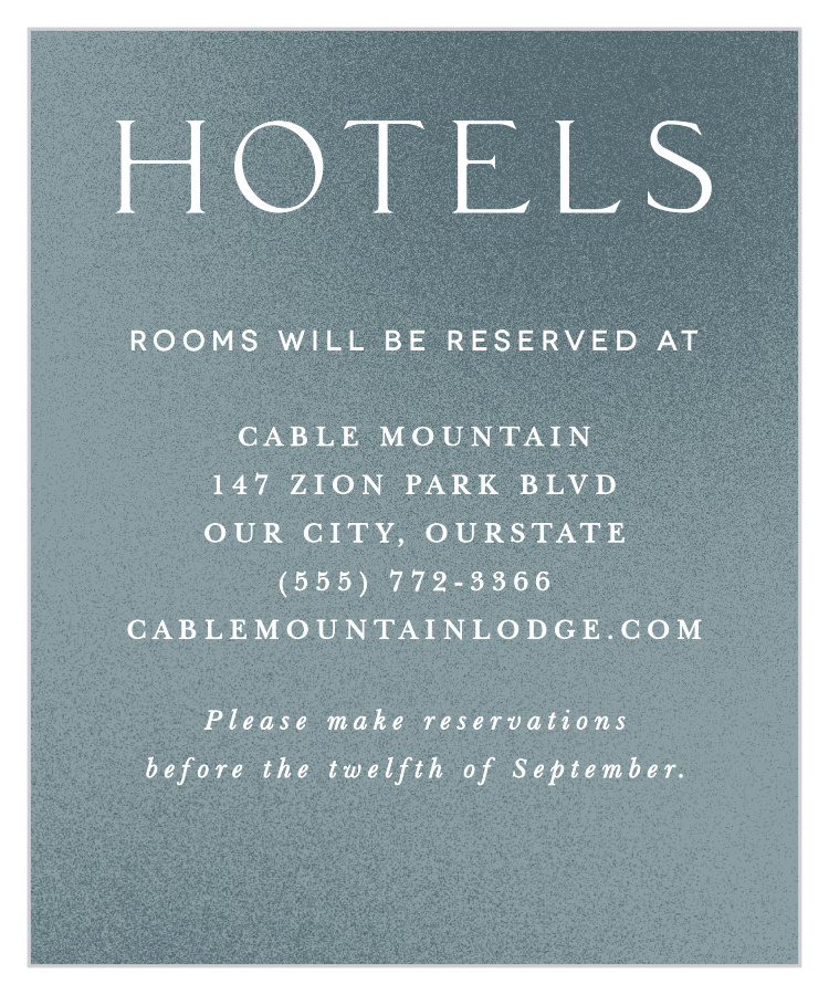 Textured Camille Accommodation Cards