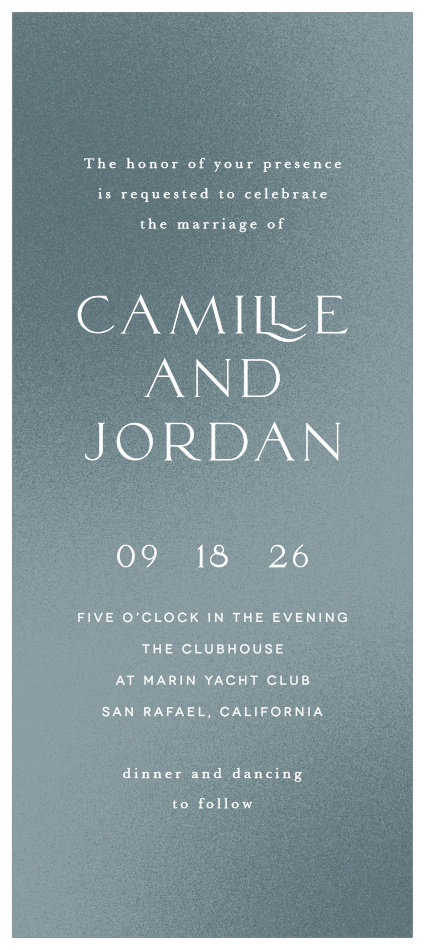 Surround yourself with family and friends on your special day with our Textured Camille Tea Wedding Invitations.