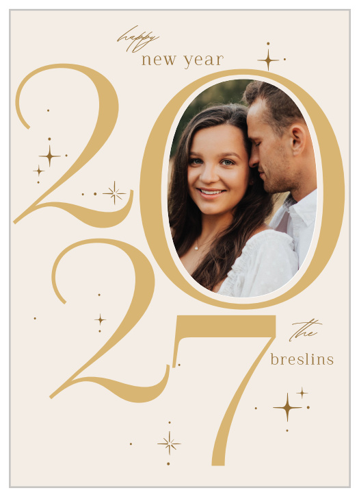 Let family and friends know how you rang in the new year with our Sparkling Year New Years Cards.