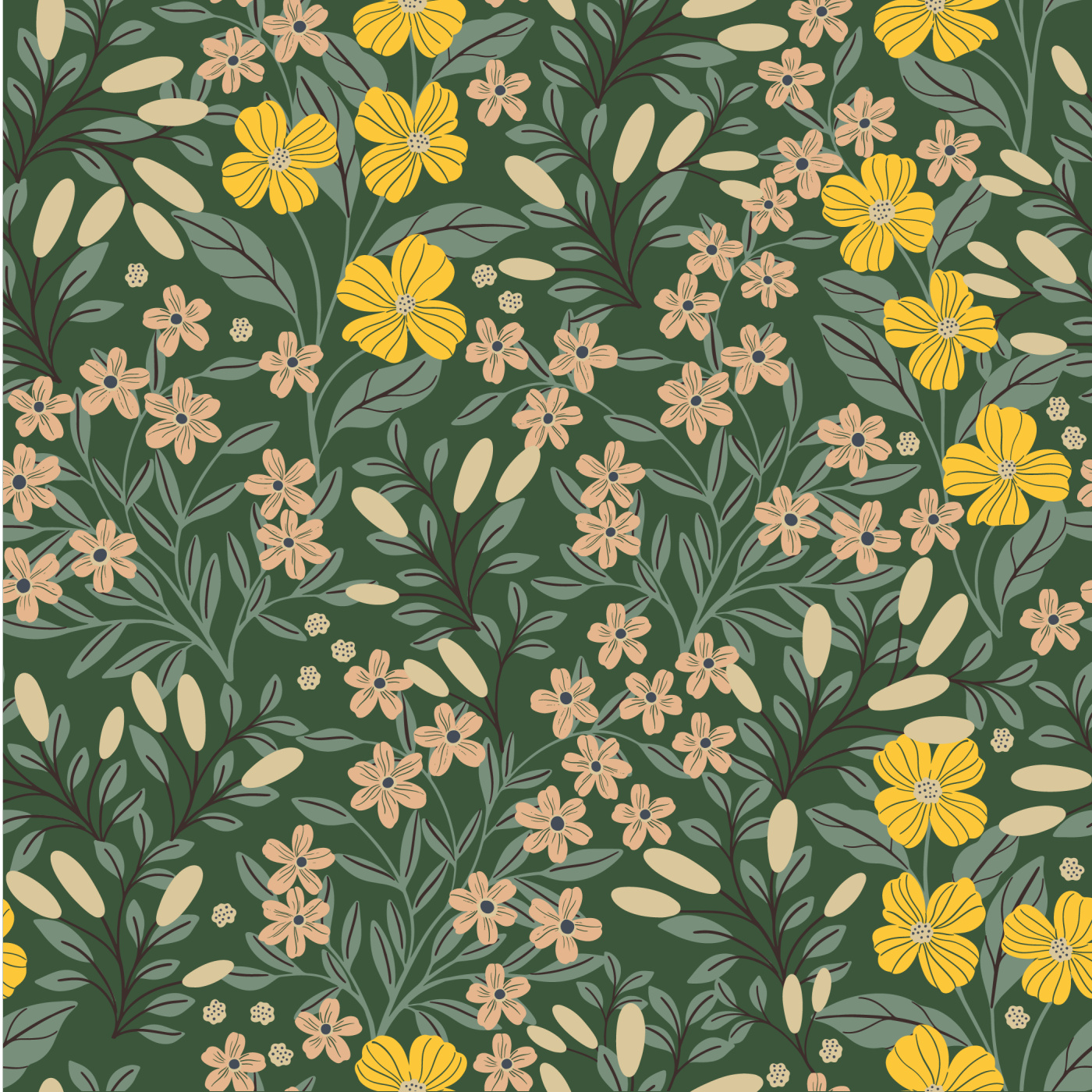 Abundance Floral Wallpaper