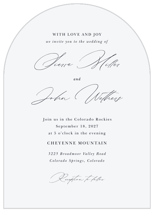Bring family and friends together for your special day when you send out our Mountain Painting Wedding Invitations.