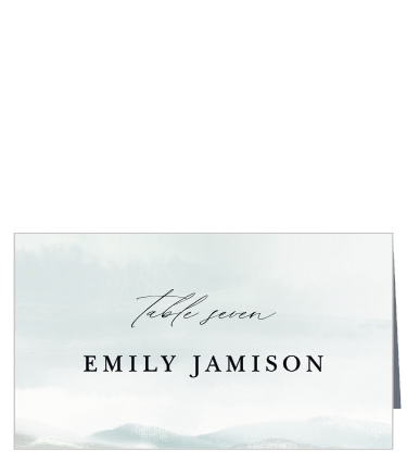 Let family and friends know where they are seated for your special day with our Mountain Painting Wedding Arch Place Cards.