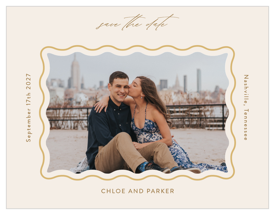 Simple Wave Wedding Arch Save the Date Magnets