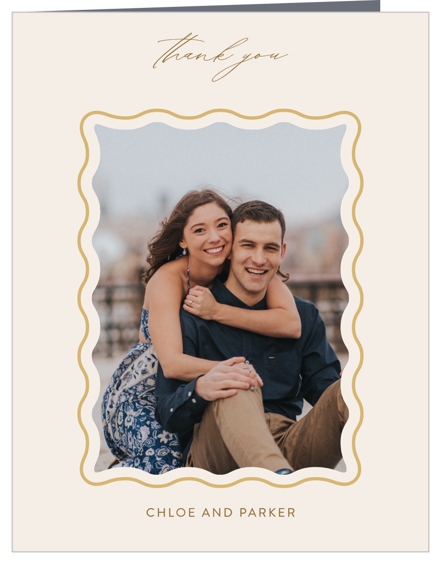 Simple Wave Wedding Arch Thank You Cards