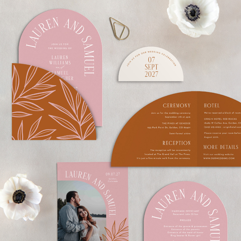 Typographic Love Wedding Arch Invitations