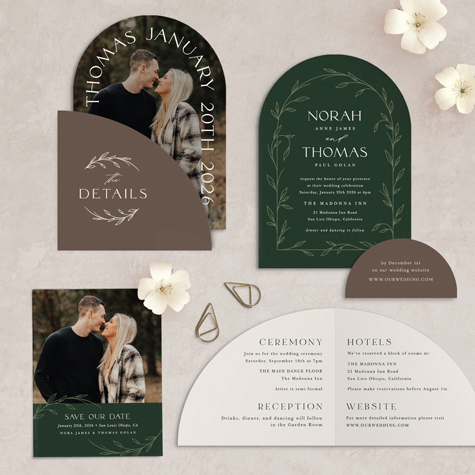 Forest Woods Wedding Arch Invitations
