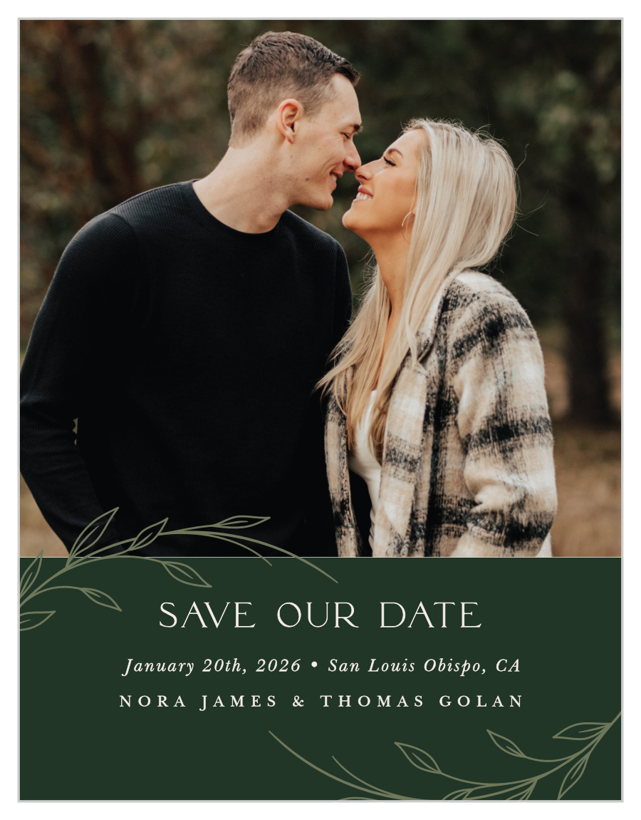 Forest Woods Wedding Arch Save the Date Cards