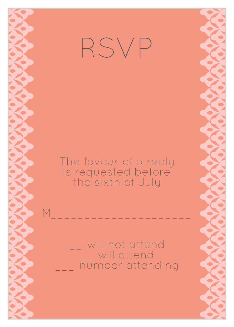 Laced Borders Bat Mitzvah Response Cards