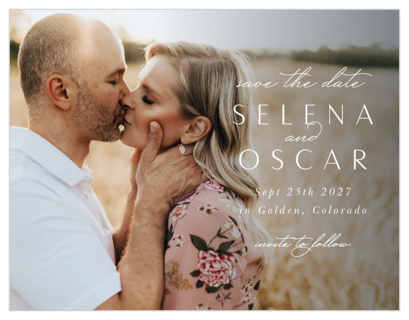 Let family and friends know that your are soon to be married when you send out our Vintage Portrait Wedding Arch Save the Date Magnets.