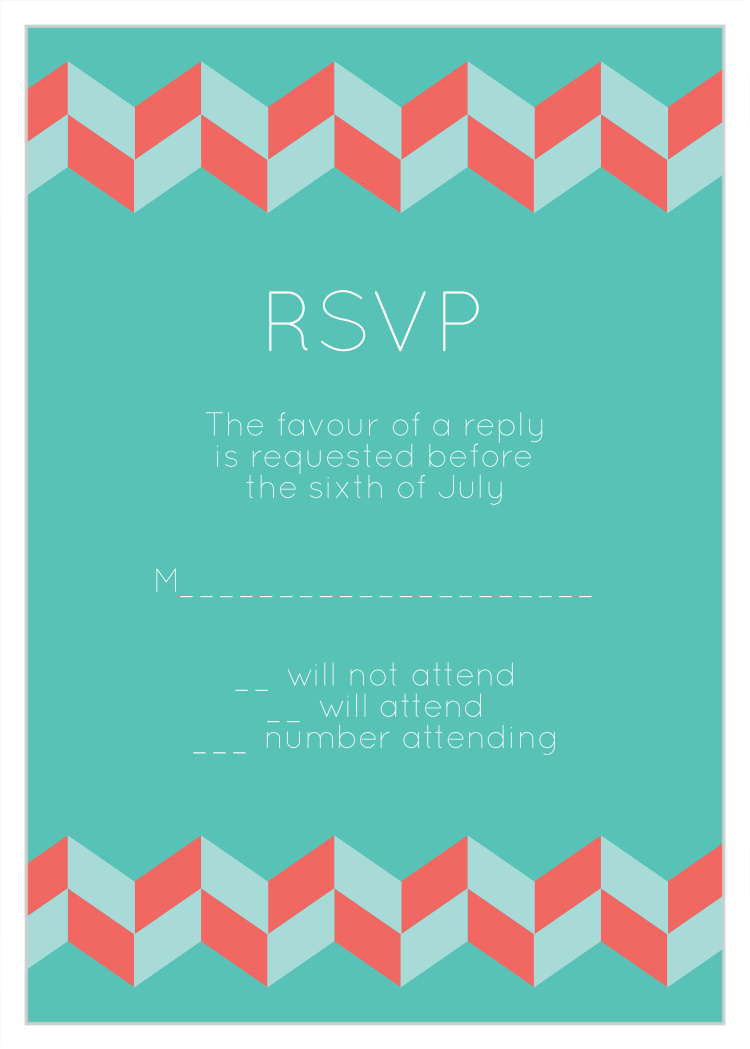 Checkered Chevron Bat Mitzvah Response Cards