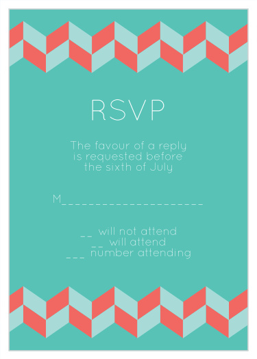 Checkered Chevron Bat Mitzvah Response Cards