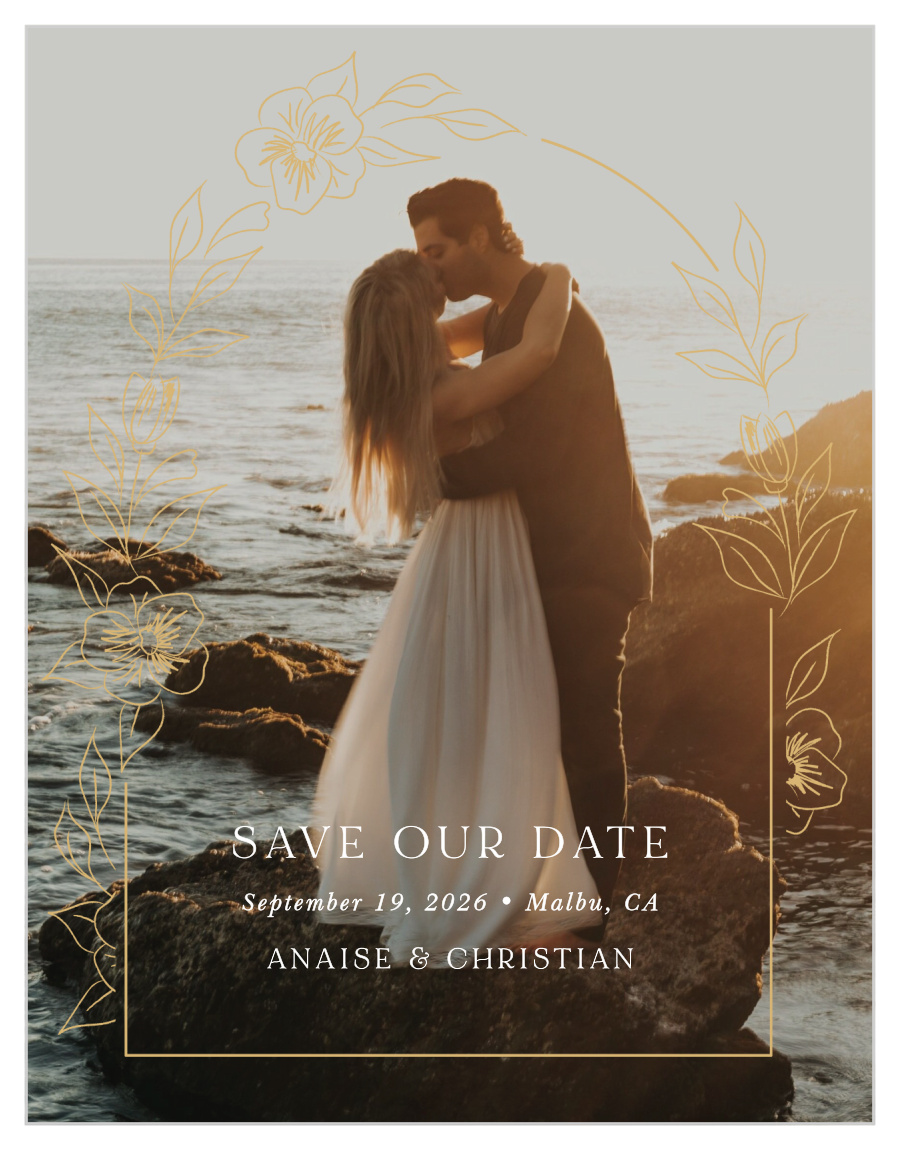 Petit Jardin Wedding Arch Save the Date Cards