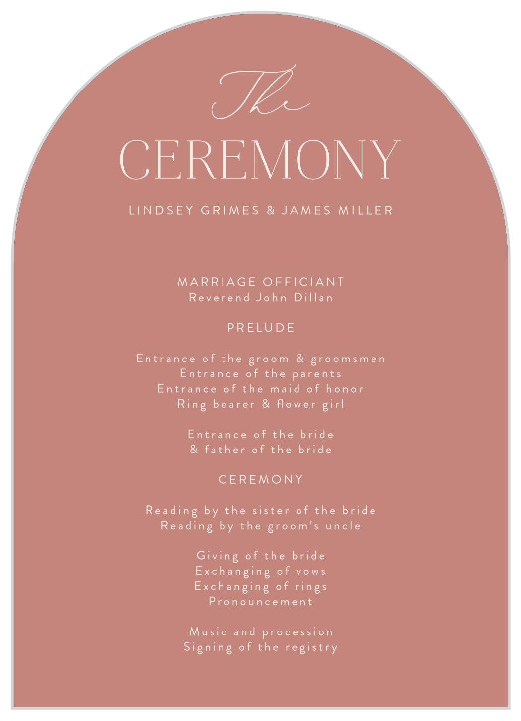 Warm Glow Wedding Arch Programs