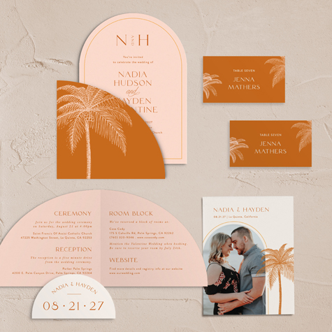 Pretty Palms Wedding Arch Invitations