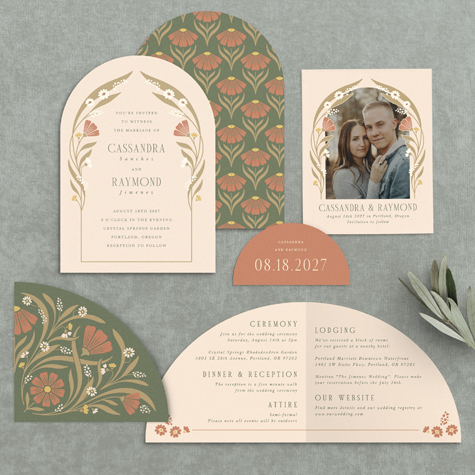 Art Nouveau Wedding Arch Invitations