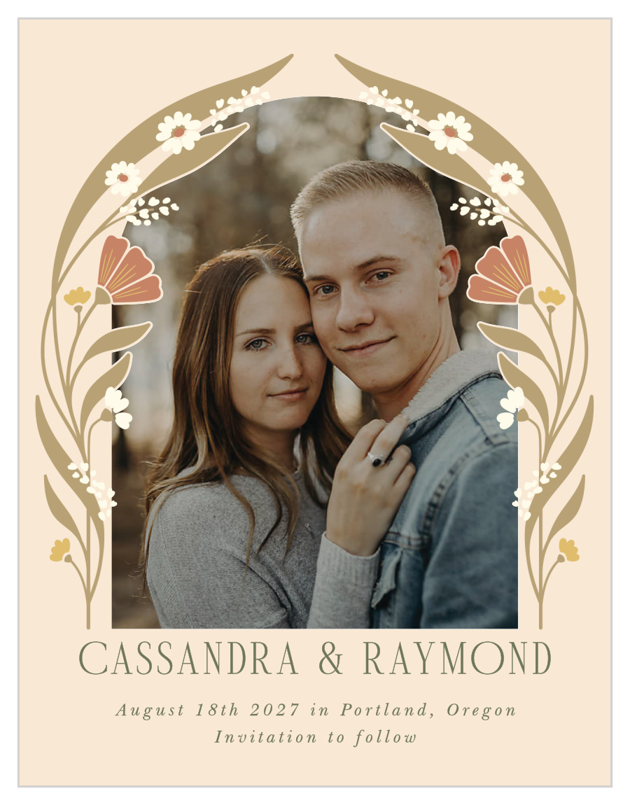 Art Nouveau Wedding Arch Save the Date Cards