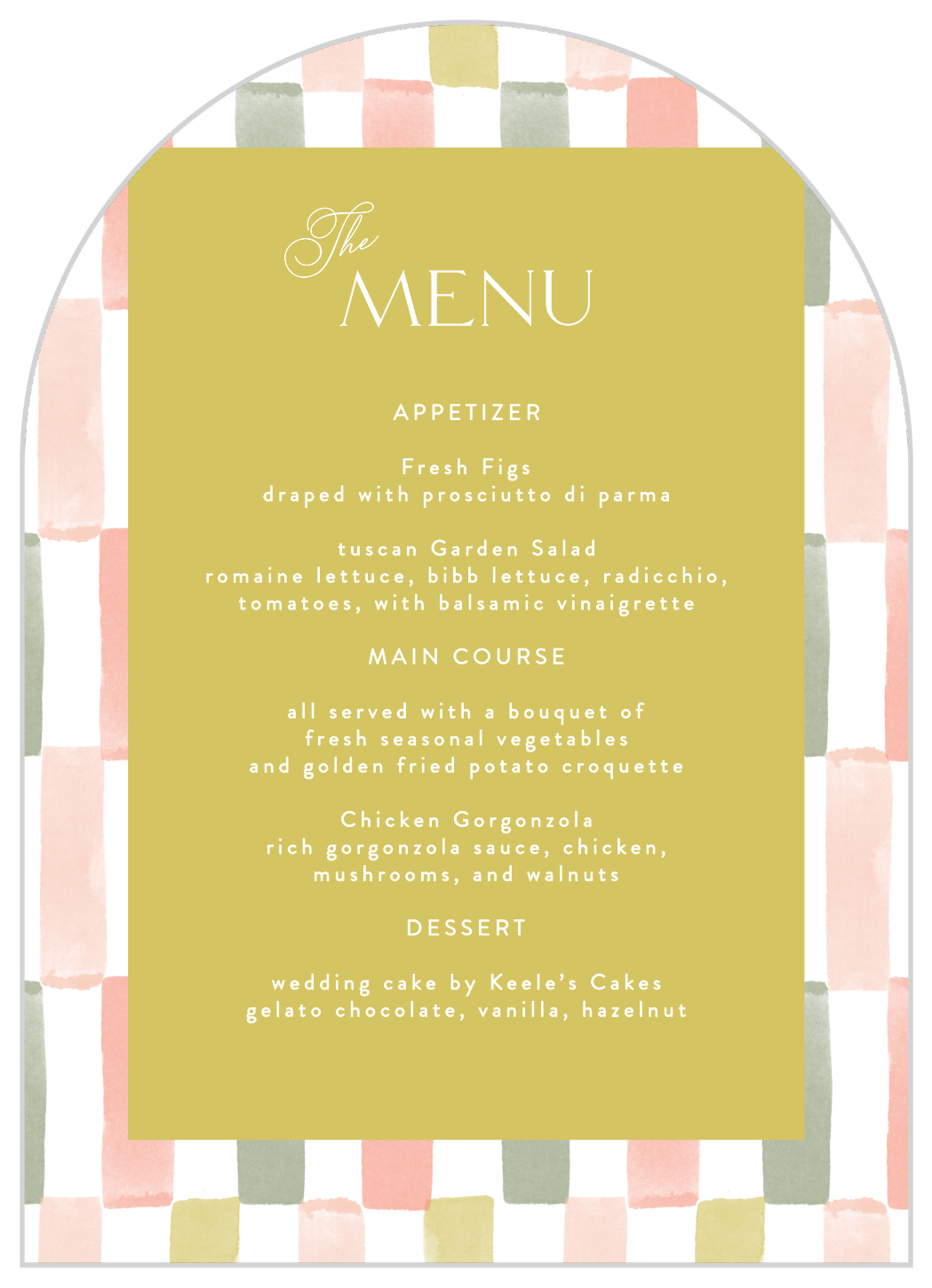Painted Tile Wedding Arch Menus