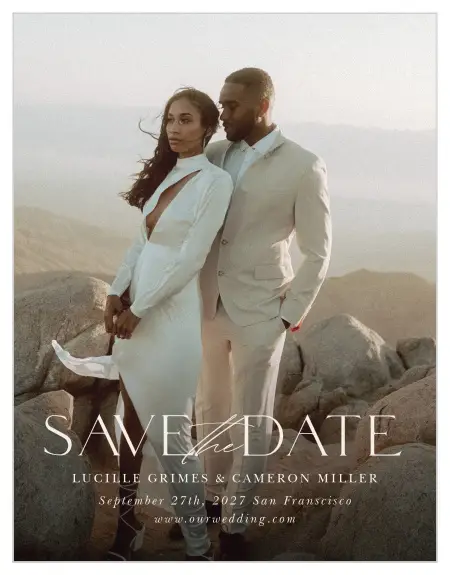Mark a spot on everyone's calendar with our Ever & Ever Wedding Arch Save the Date Cards.