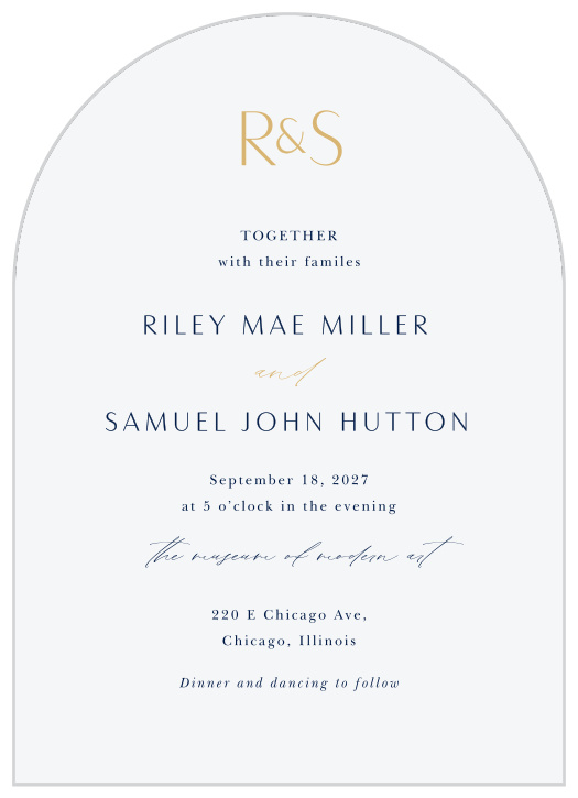 Gather family and friends together for your special day when you send out our Arched Brushstrokes Wedding Arch Invitations.