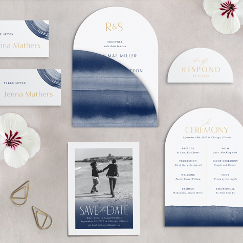 Arched Brushstrokes Wedding Arch Invitations