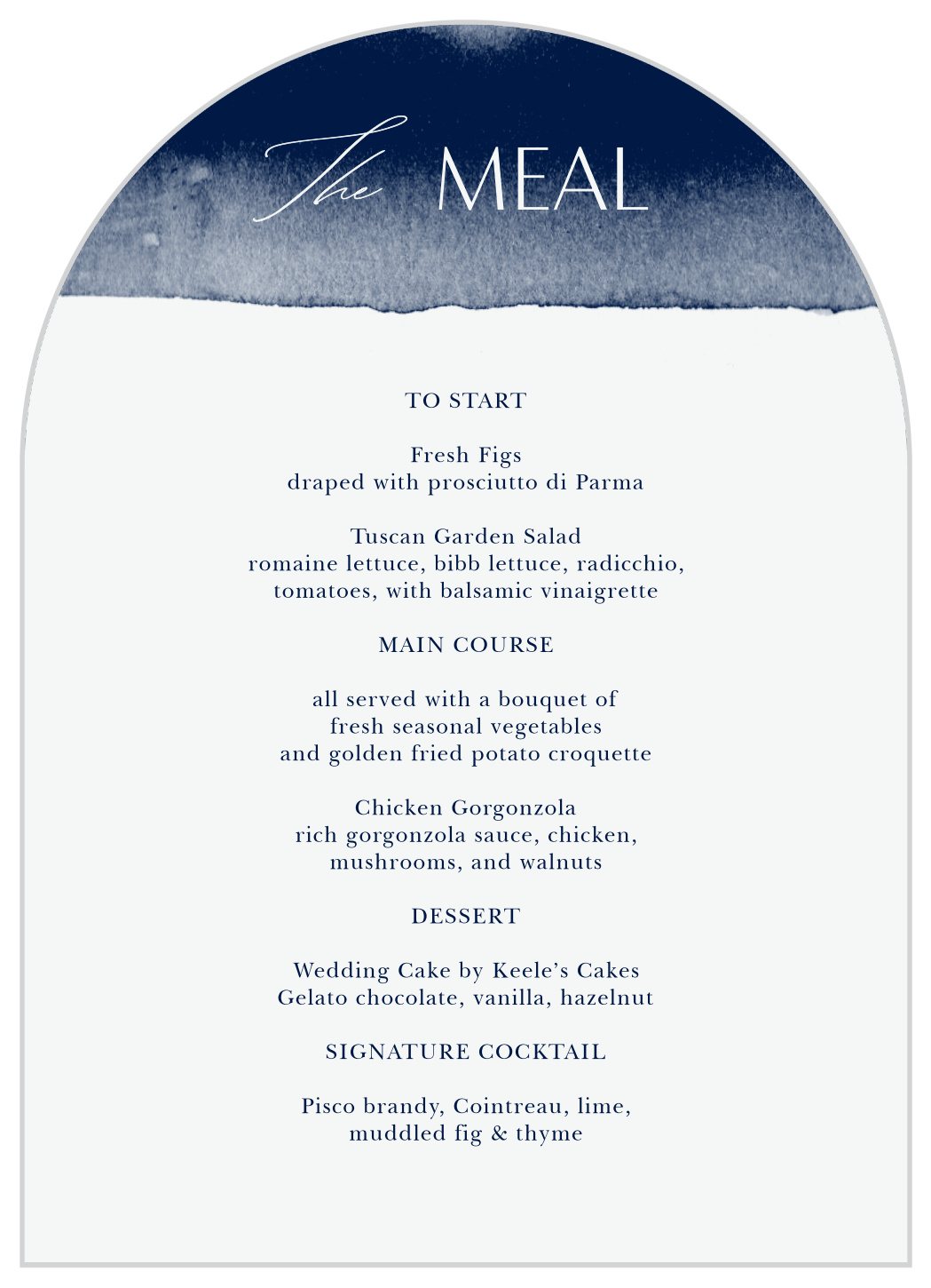 Arched Brushstrokes Wedding Arch Menus
