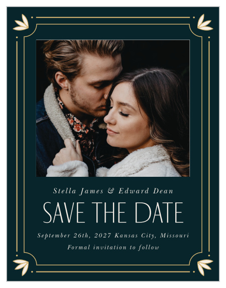 Mark a spot on everyone's calendars with our Deco Poppies Wedding Arch Save the Date Magnets.