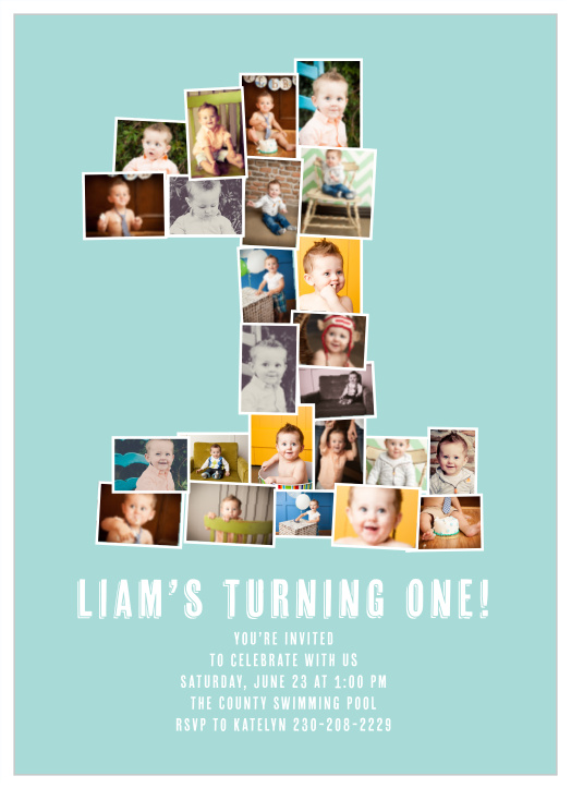 Get your guests excited for your little one's first birthday with this cute photo themed invite.