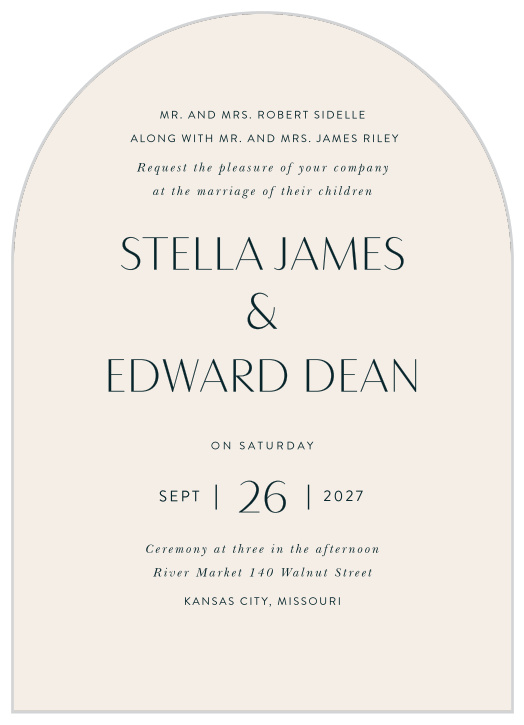 Announce your big day in a beautifully classic way with our Deco Poppies Wedding Arch Invitations. 