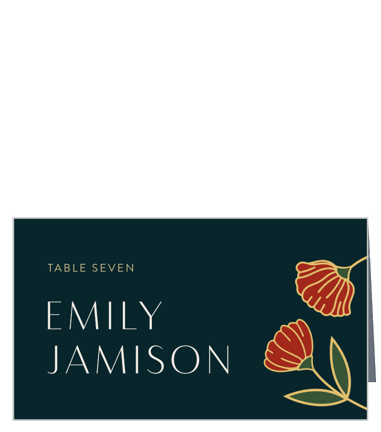 Deco Poppies Wedding Arch Place Cards