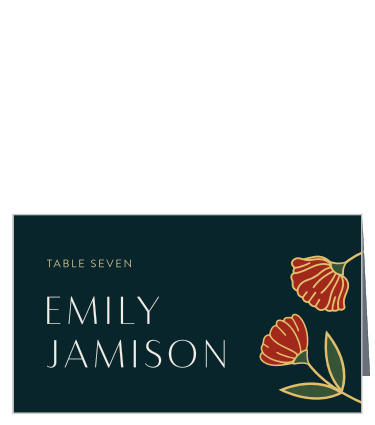 Honor each of your guests with a seat at your event with our Deco Poppies Wedding Arch Place Cards. 