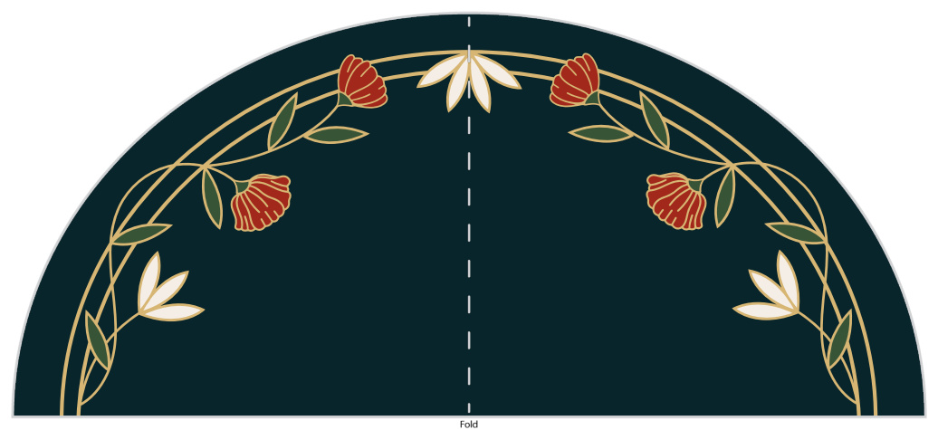 Deco Poppies Wedding Arch Detail Cards