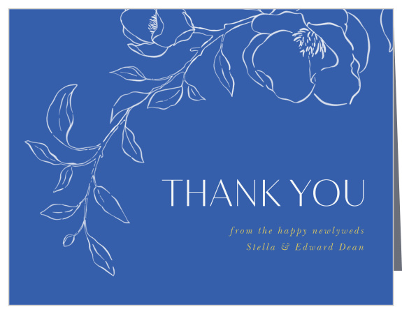 Show your appreciation in a beautiful way with our Summer Magnolias Wedding Arch Thank You Cards. 