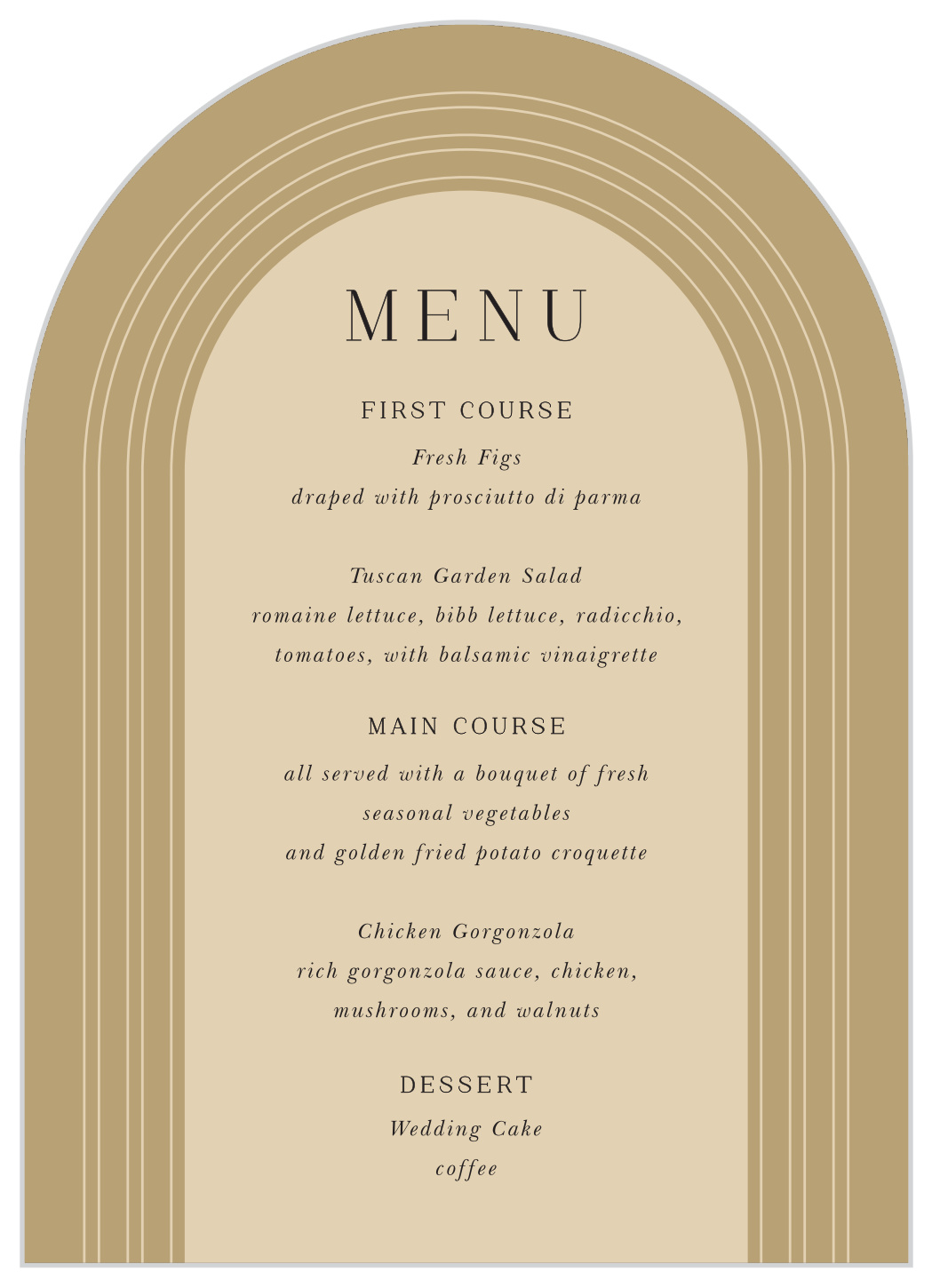 Love Arch Wedding Arch Menus