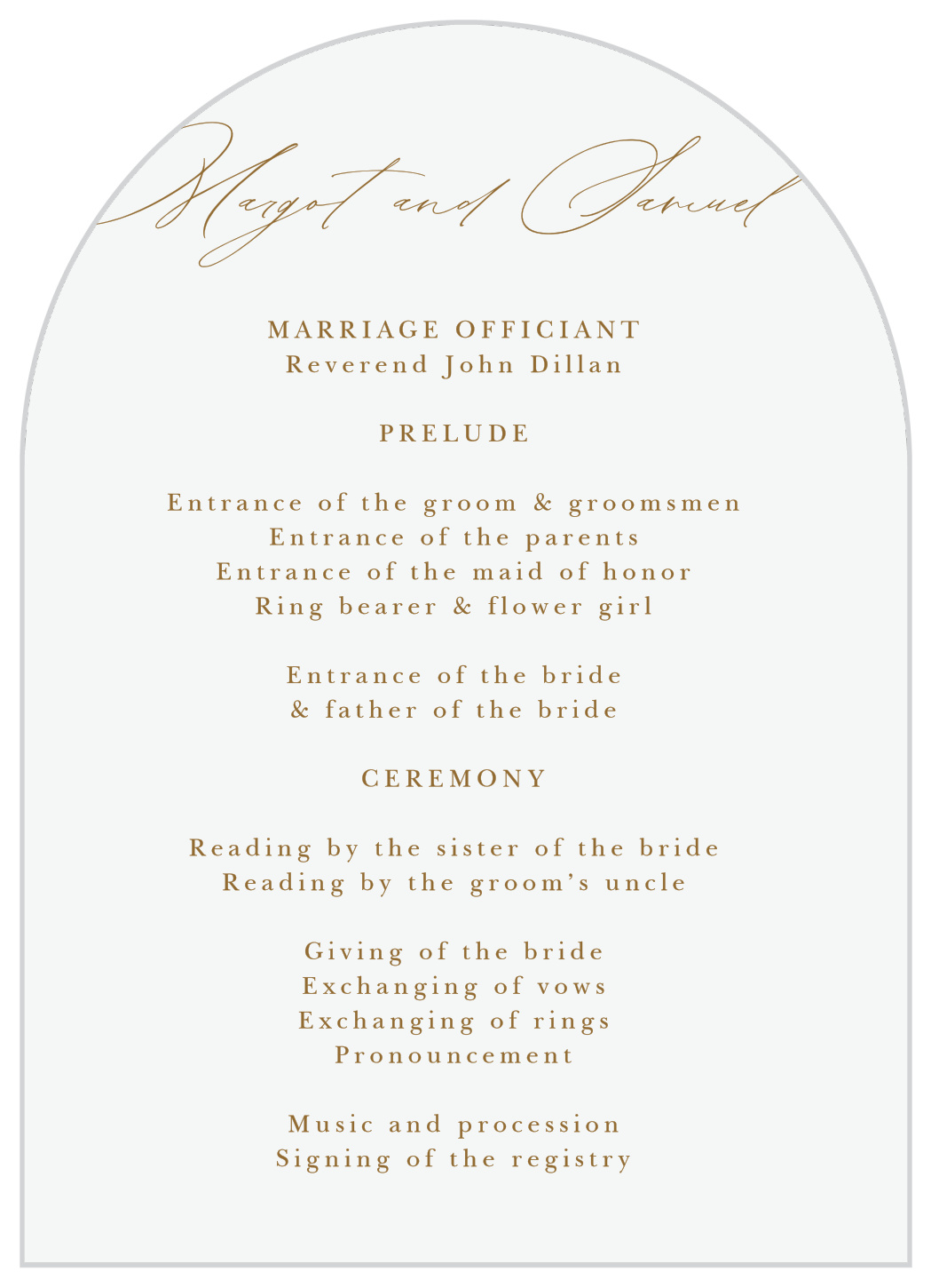 Favorite Photo Wedding Arch Programs