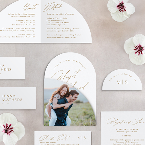 Abstract Texture Wedding Arch Invitations