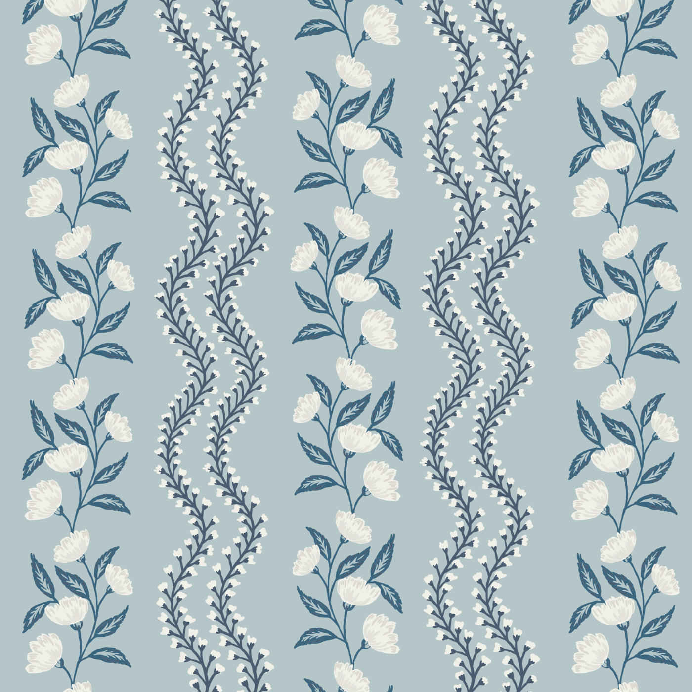Wavy Flower Garden Wallpaper
