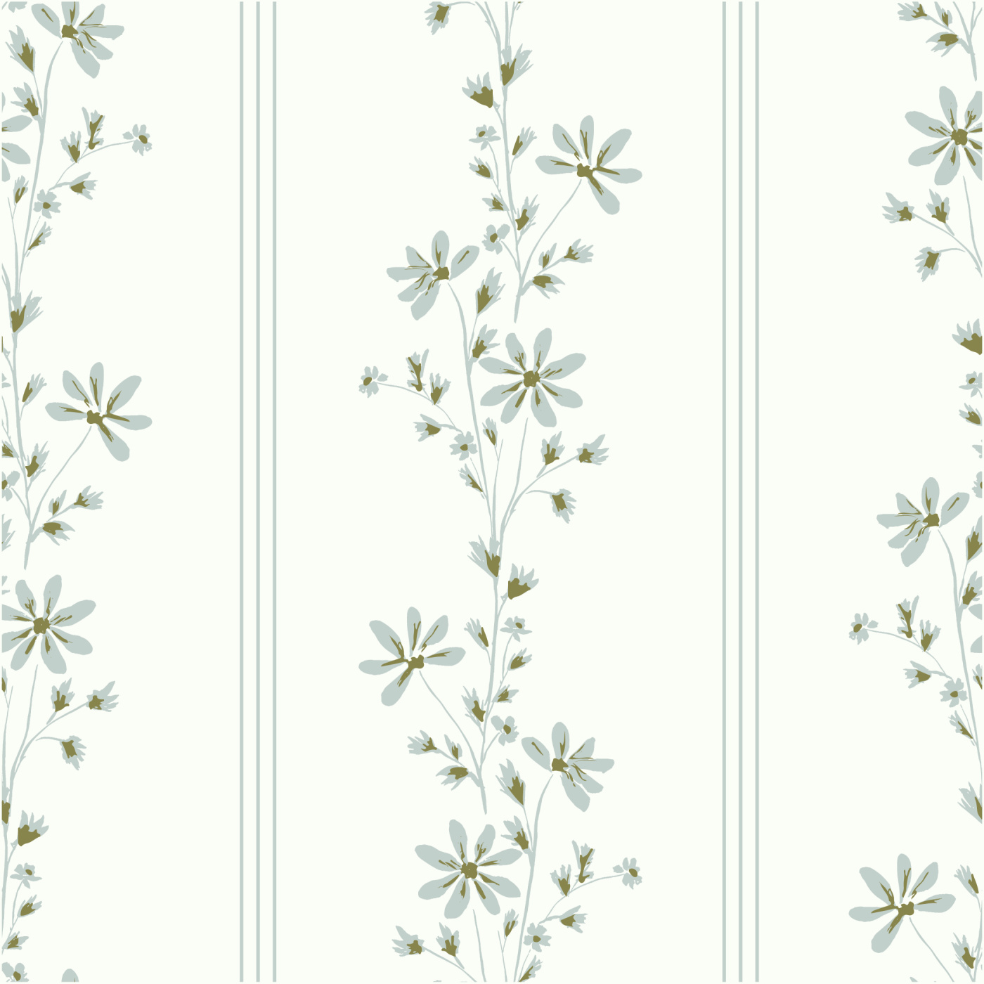 Wildflower Stripes Wallpaper