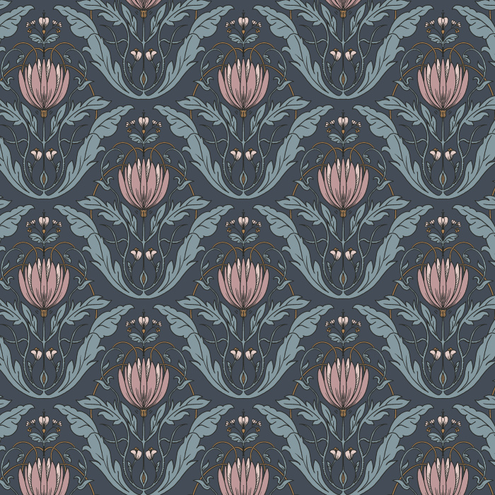 Our Protea Pattern Peel And Stick Removable Wallpaper will surely add a classy vintage touch to any wall in your home.