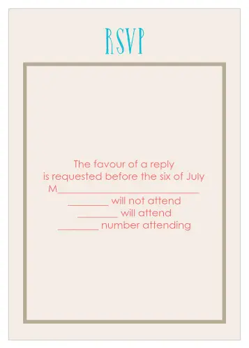 One size fits all response card.