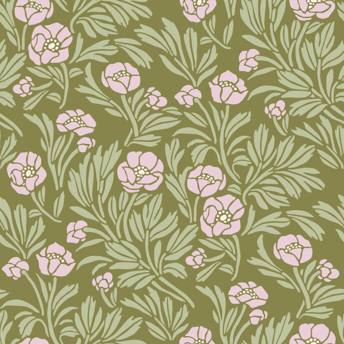 Create a simple rustic garden look on any wall in your home with our Peony Vines Peel And Stick Removable Wallpaper.