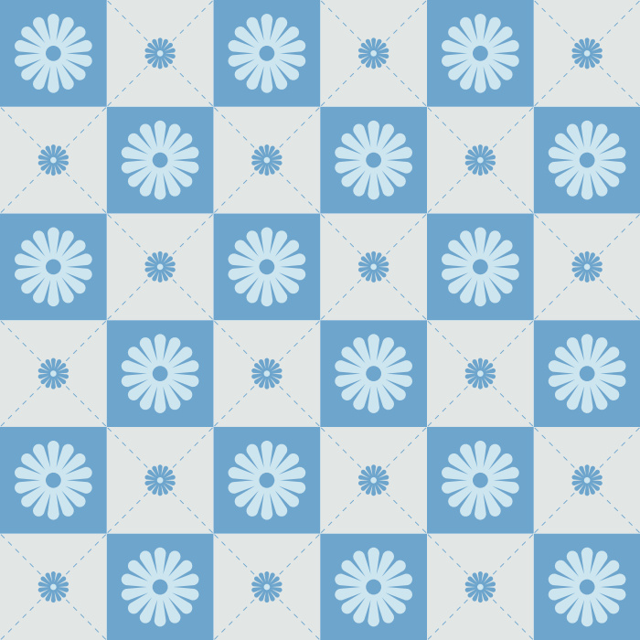 Add a groovy touch to any wall in your home with our Checker Flower Peel And Stick Removable Wallpaper.