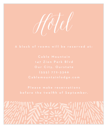 Floral Wreath Accommodation Cards