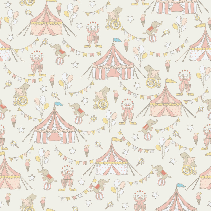 Transform your child's room into a wonderland when you use our Circus Fun Peel And Stick Removable Wallpaper.