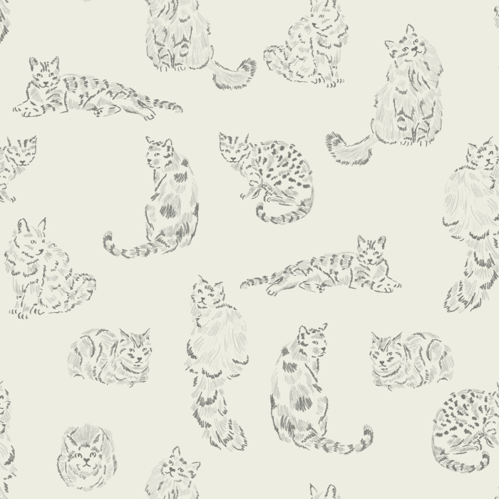 Add a cute touch to any room in your home with our Cat Study Peel And Stick Removable Wallpaper.