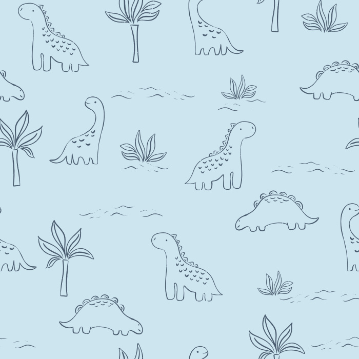 Add a touch of prehistoric fun to your child's space with our Printed Dinos Peel and Stick Removable Wallpaper.